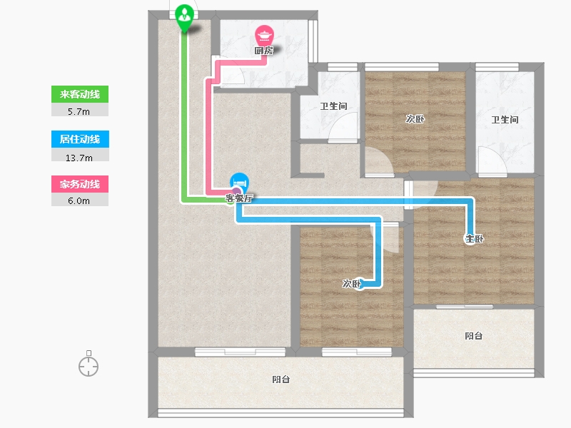 湖南省-长沙市-旭辉·汇樾城-88.96-户型库-动静线