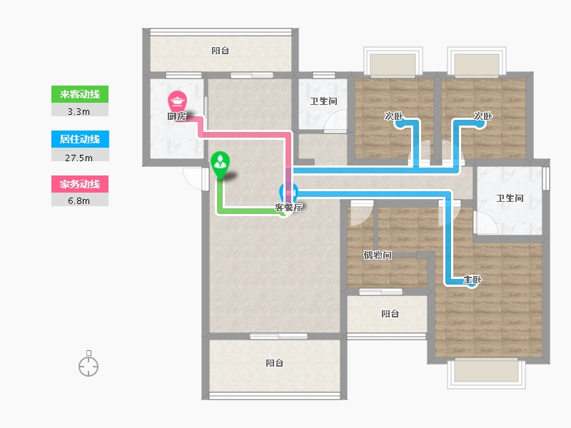 湖南省-长沙市-旭辉·汇樾城-116.07-户型库-动静线