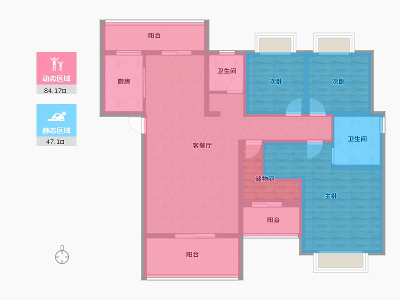 湖南省-长沙市-旭辉·汇樾城-116.07-户型库-动静分区