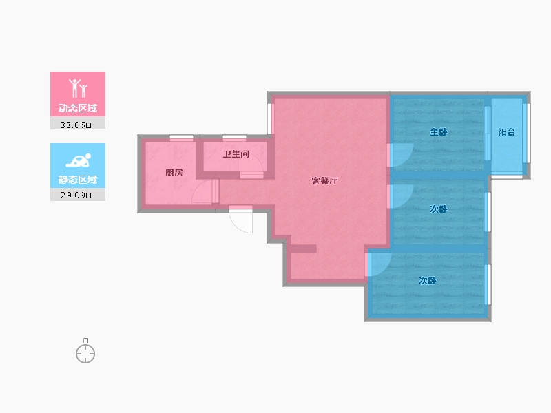 北京-北京市-秀水园-64.00-户型库-动静分区