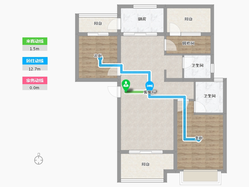 湖南省-长沙市-旭辉·汇樾城-88.79-户型库-动静线