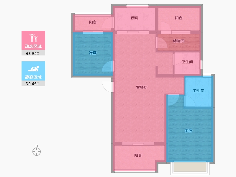 湖南省-长沙市-旭辉·汇樾城-88.79-户型库-动静分区