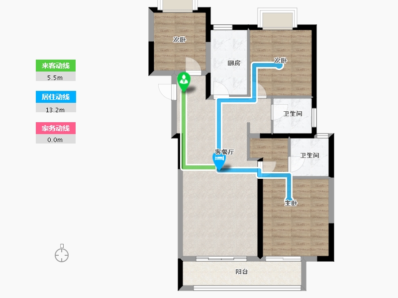 湖北省-武汉市-中粮祥云地铁小镇-87.46-户型库-动静线