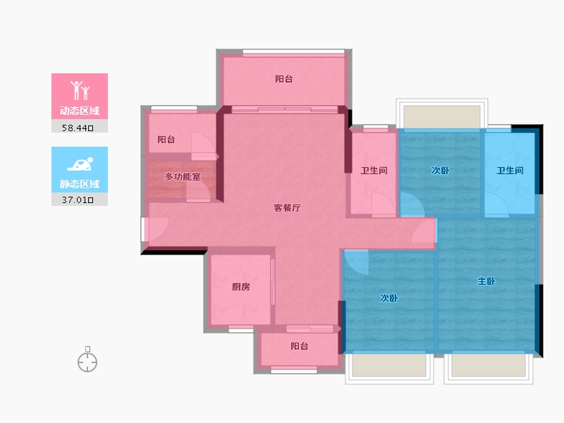 广东省-阳江市-云星·钱隆华府-94.50-户型库-动静分区