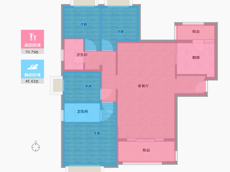 福建省-龙岩市-恒大绿洲二期-105.00-户型库-动静分区