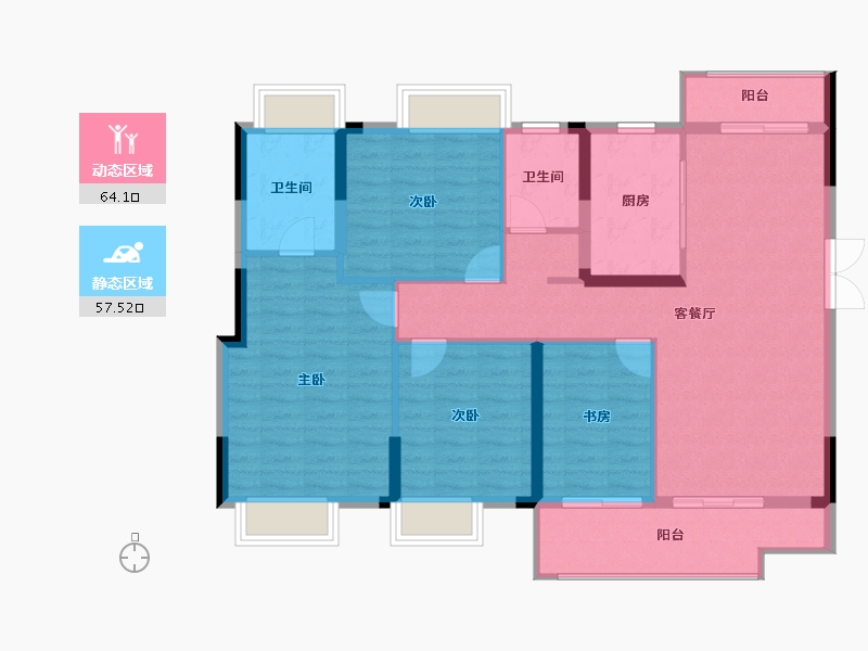 湖北省-武汉市-融侨方圆-110.58-户型库-动静分区