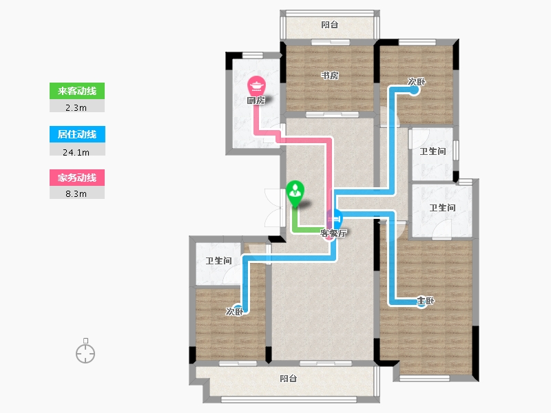 湖北省-武汉市-五矿万境水岸-127.20-户型库-动静线