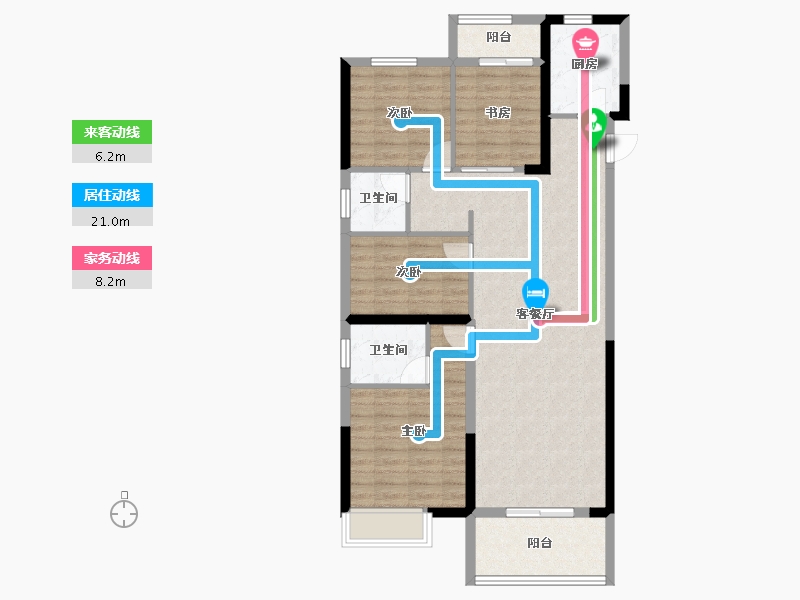 湖北省-武汉市-五矿万境水岸-96.13-户型库-动静线