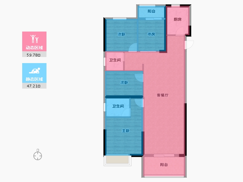 湖北省-武汉市-五矿万境水岸-96.13-户型库-动静分区