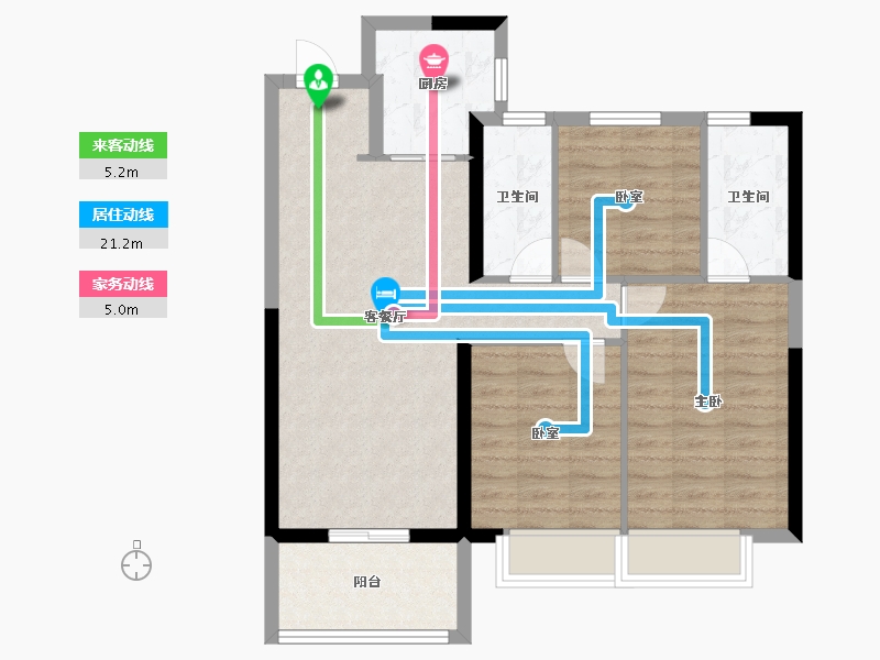 湖北省-武汉市-五矿万境水岸-79.82-户型库-动静线