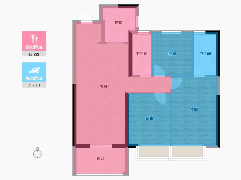 湖北省-武汉市-五矿万境水岸-79.82-户型库-动静分区