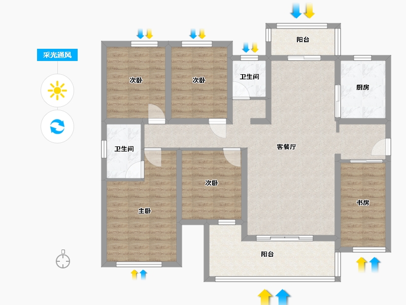 广西壮族自治区-贺州市-彰泰城-95.00-户型库-采光通风