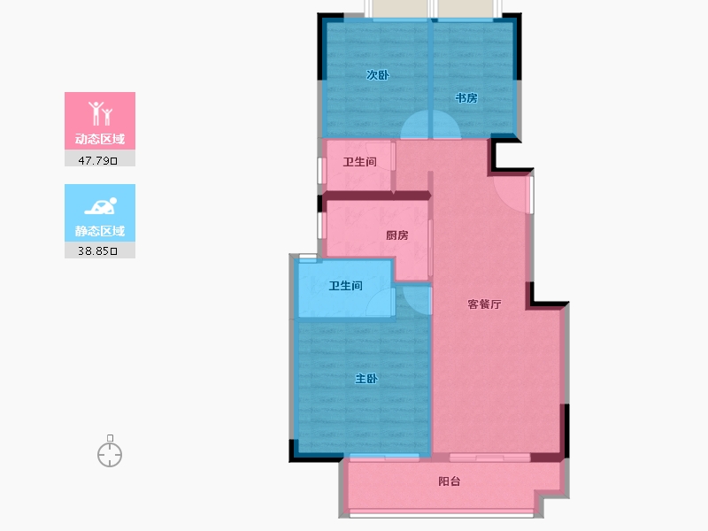 湖北省-武汉市-景瑞清能江南悦-78.34-户型库-动静分区