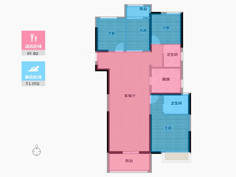 湖北省-武汉市-五矿万境水岸-105.00-户型库-动静分区