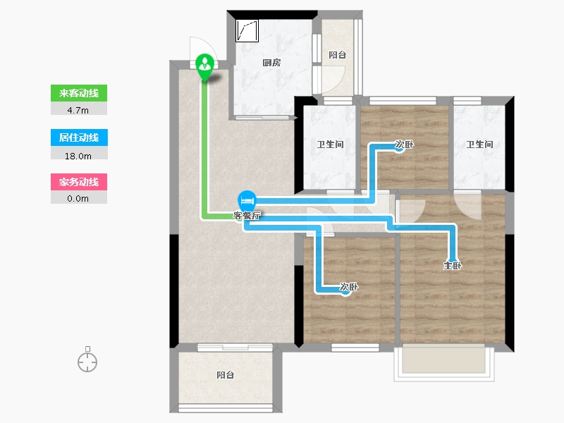 广西壮族自治区-南宁市-洋浦星-75.00-户型库-动静线