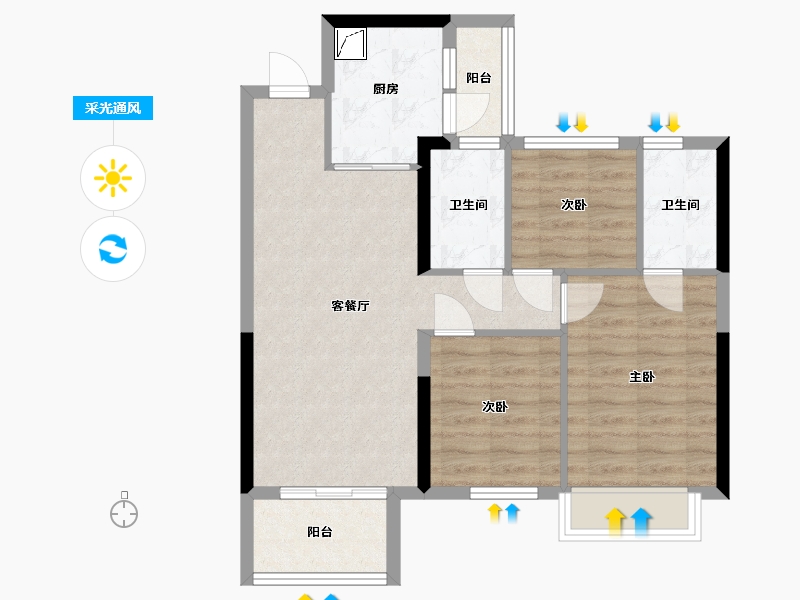 广西壮族自治区-南宁市-洋浦星-75.00-户型库-采光通风