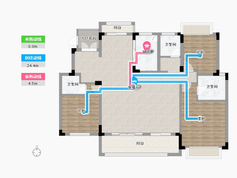 湖南省-长沙市-青竹湖曦园-124.65-户型库-动静线