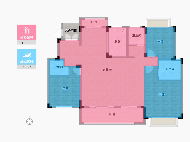 湖南省-长沙市-青竹湖曦园-124.65-户型库-动静分区