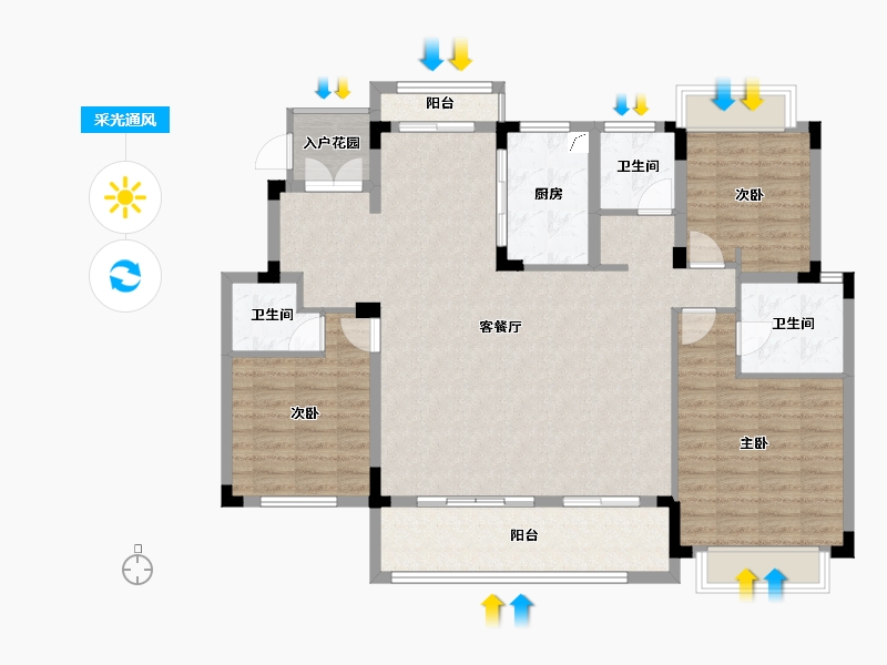 湖南省-长沙市-青竹湖曦园-124.65-户型库-采光通风