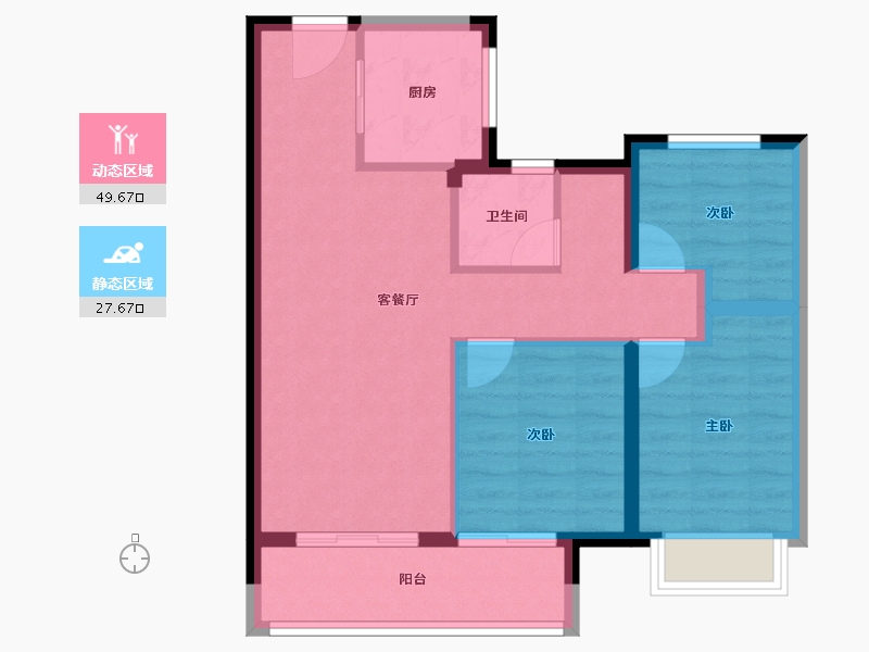 湖北省-武汉市-万科华生星耀大道-69.02-户型库-动静分区