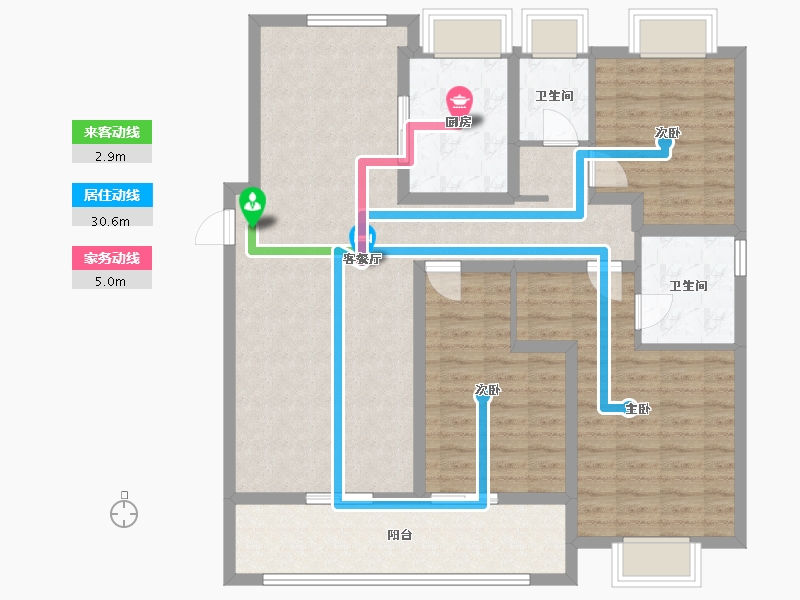 湖北省-武汉市-绿城金地凤起听澜-113.70-户型库-动静线