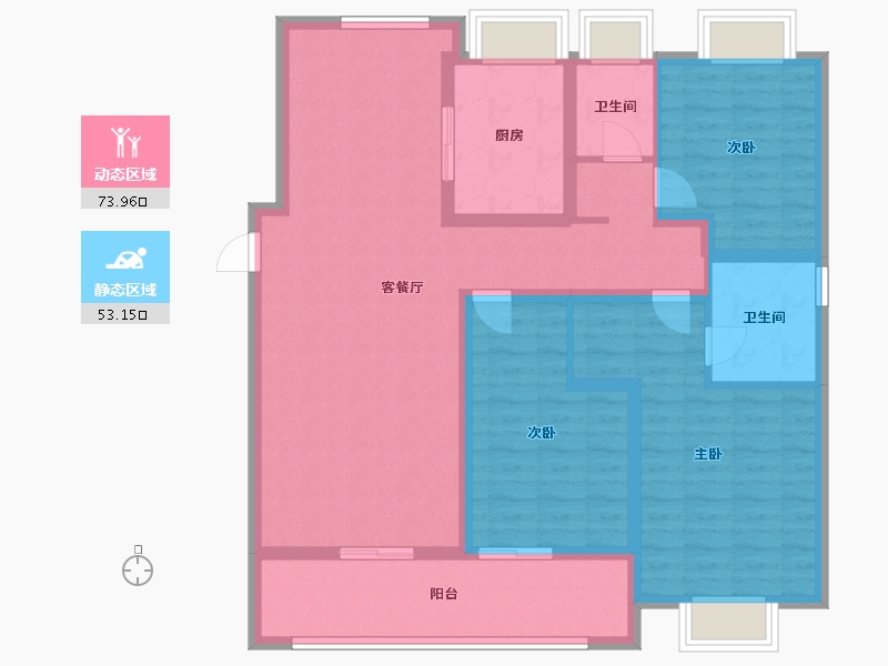 湖北省-武汉市-绿城金地凤起听澜-113.70-户型库-动静分区