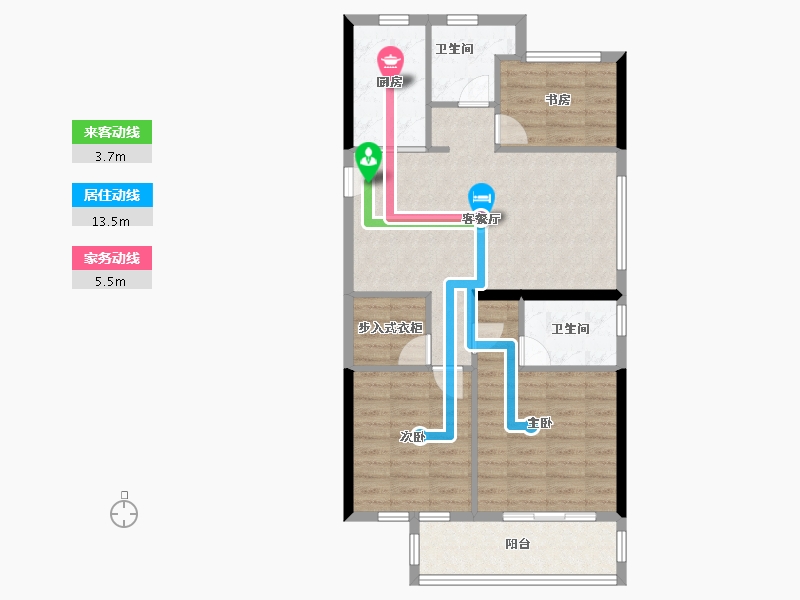 浙江省-宁波市-海风四季-79.20-户型库-动静线