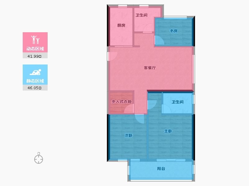 浙江省-宁波市-海风四季-79.20-户型库-动静分区