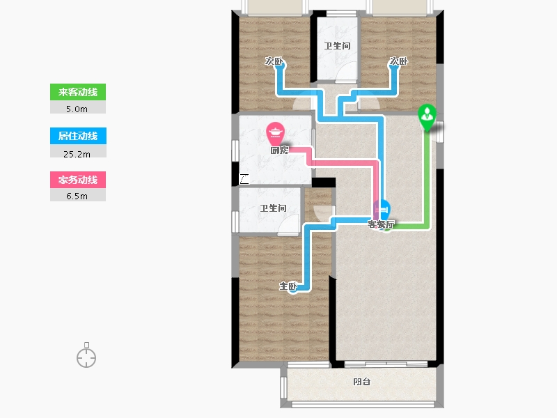 湖北省-武汉市-南山纵横滨江时代-97.67-户型库-动静线