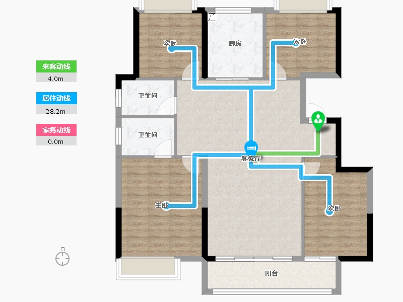 湖北省-武汉市-南山纵横滨江时代-110.08-户型库-动静线