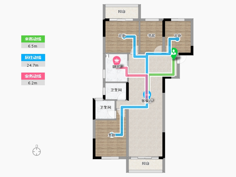 湖北省-武汉市-阳逻金茂悦-97.81-户型库-动静线