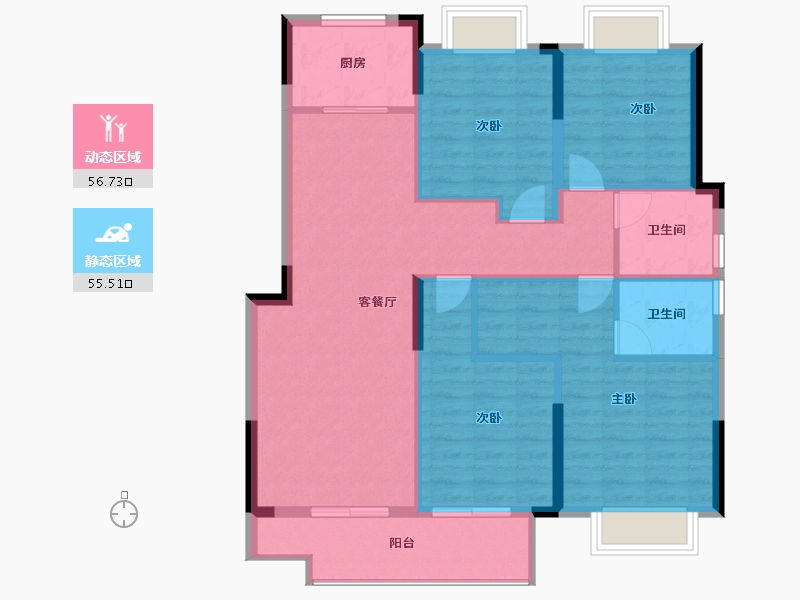 湖北省-武汉市-融侨方圆-101.57-户型库-动静分区