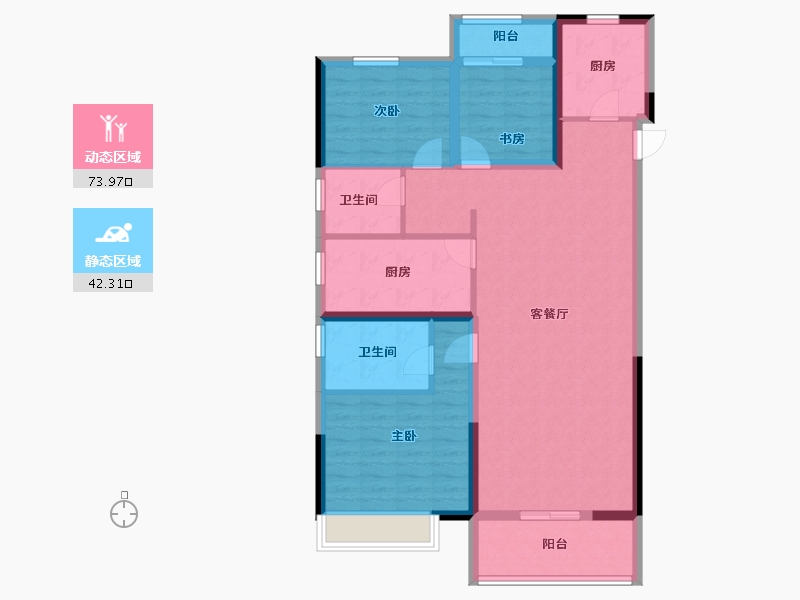 湖北省-武汉市-五矿万境水岸-104.30-户型库-动静分区