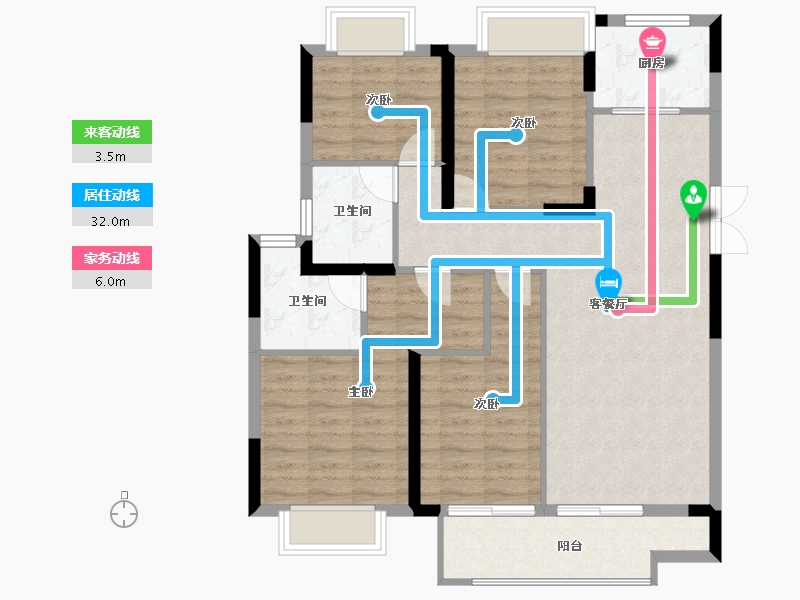 湖北省-武汉市-融侨方圆-95.58-户型库-动静线