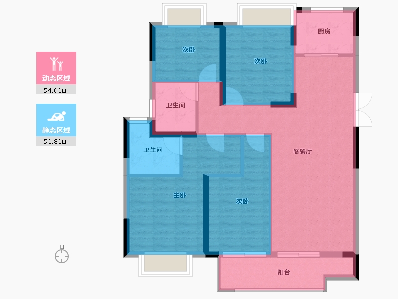 湖北省-武汉市-融侨方圆-95.58-户型库-动静分区