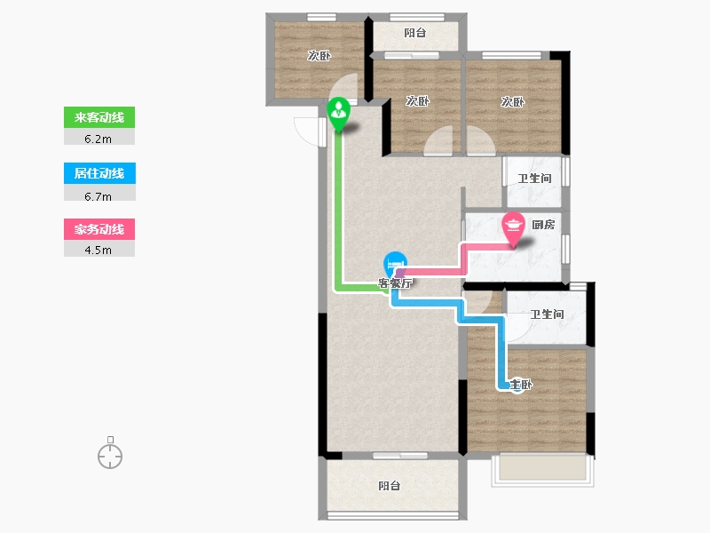 湖北省-武汉市-五矿万境水岸-100.70-户型库-动静线