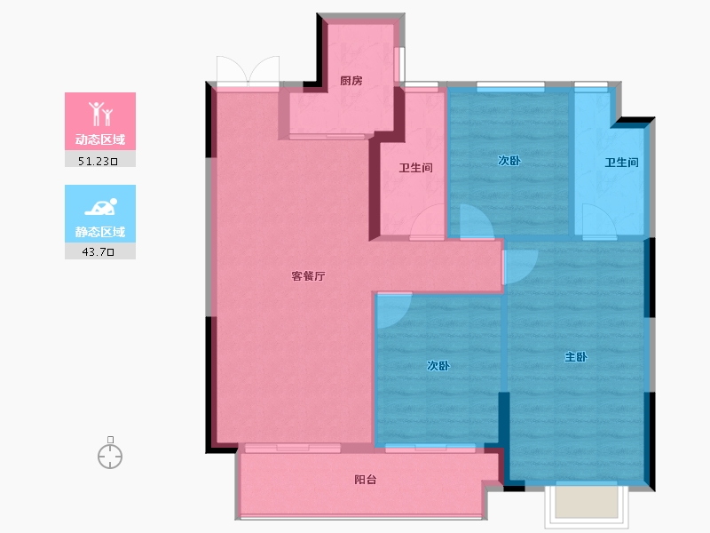 湖北省-武汉市-融侨方圆-86.48-户型库-动静分区