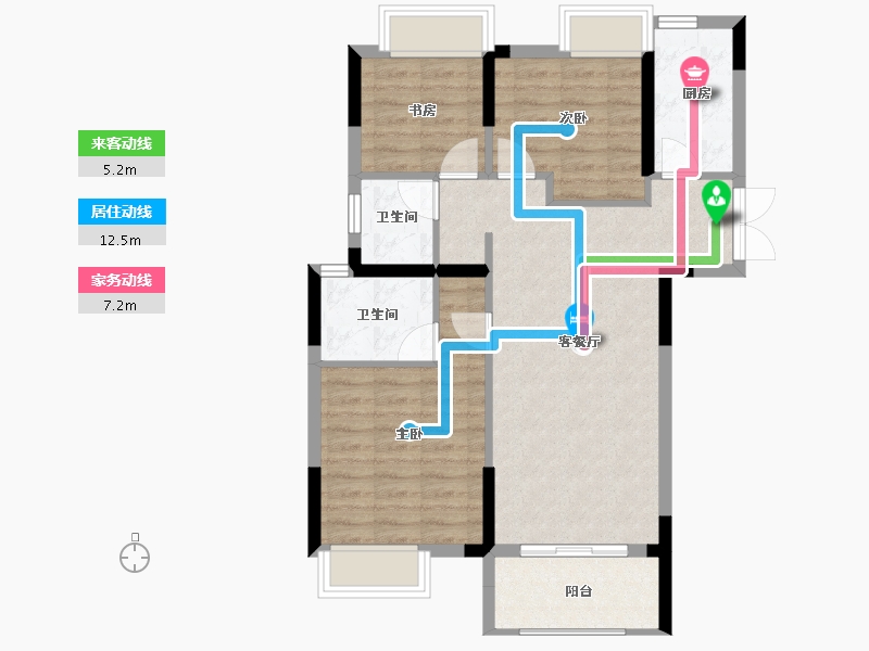 湖北省-武汉市-融侨方圆-76.58-户型库-动静线