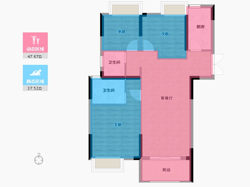 湖北省-武汉市-融侨方圆-76.58-户型库-动静分区