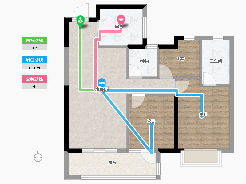 湖北省-武汉市-景瑞清能江南悦-73.71-户型库-动静线