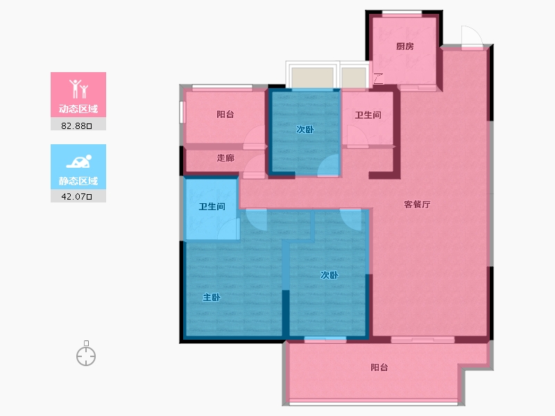 江苏省-镇江市-海伦堡协信峰汇苑·悦邻-111.21-户型库-动静分区