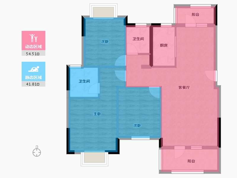 湖北省-武汉市-平安御苑-86.40-户型库-动静分区