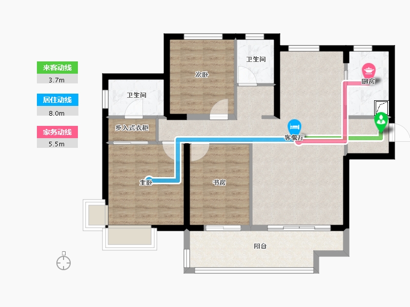 陕西省-西安市-万科澜岸-100.00-户型库-动静线