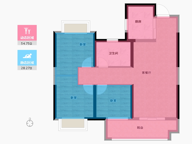 湖北省-武汉市-佳兆业滨江新城-73.63-户型库-动静分区