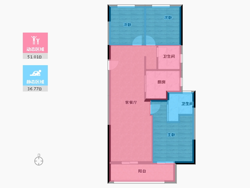 湖北省-武汉市-经发金地四季都会-79.20-户型库-动静分区