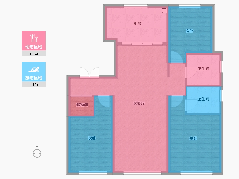 辽宁省-沈阳市-中海润山府-91.87-户型库-动静分区