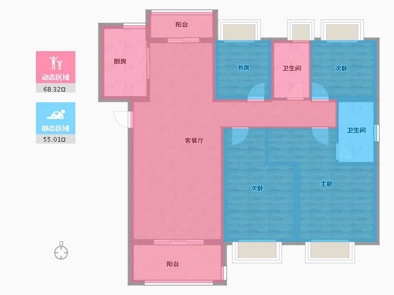 湖北省-武汉市-建发金茂玺悦-110.40-户型库-动静分区