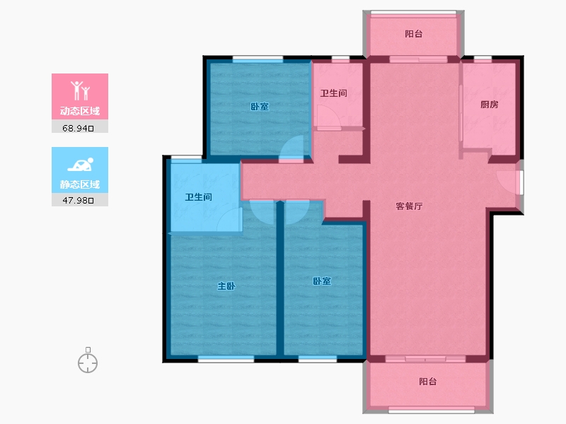 湖北省-武汉市-正商书香华府-104.77-户型库-动静分区