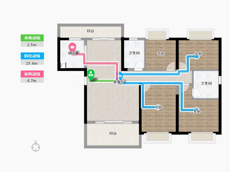 湖南省-长沙市-万润·滨江天著-121.13-户型库-动静线