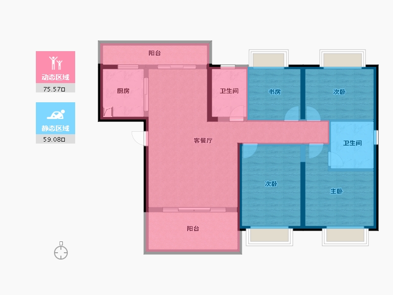 湖南省-长沙市-万润·滨江天著-121.13-户型库-动静分区